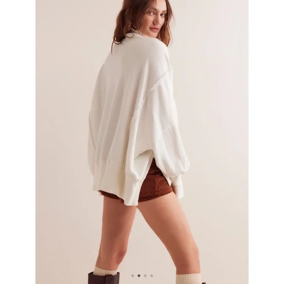 FP We The Free Camden Henley Sweatshirt in Grey Opal sz lg NWT - Picture 8 of 9